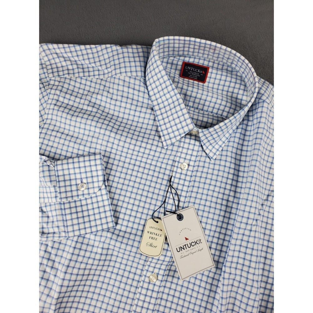 UNTUCKit Delaney Wrinkle Free Shirt Regular Fit Plaid Check Mens 2XL Tall NWT